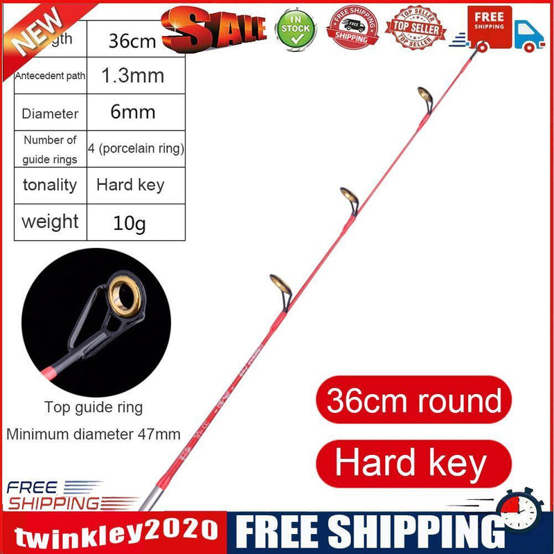 Fishing Rod Round Tip Short Section Outdoor Fishing Tackle (36cm Hard Tone)