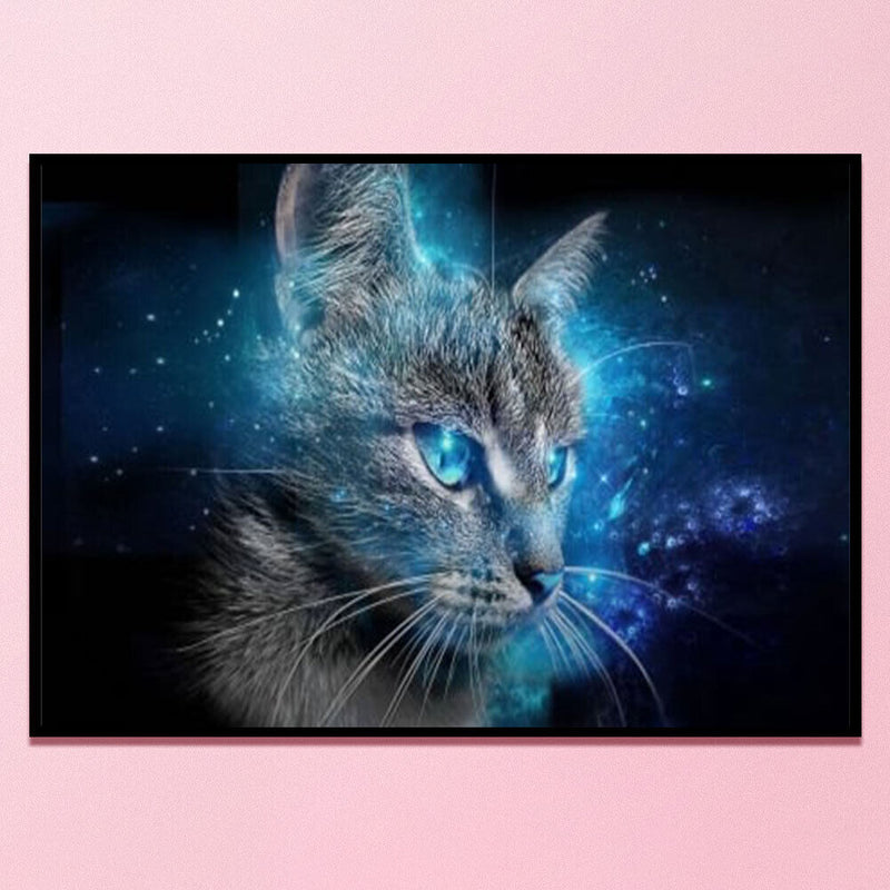 11CT Full Cross Stitch Blue-eye Cat DIY Printed Wall Art Crafts Home Decorations