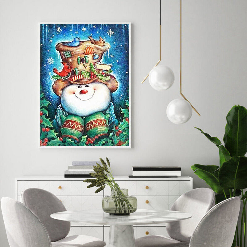 Christmas Snowman Oil Paint By Numbers DIY Coloring Picture Kits for Adults Kids