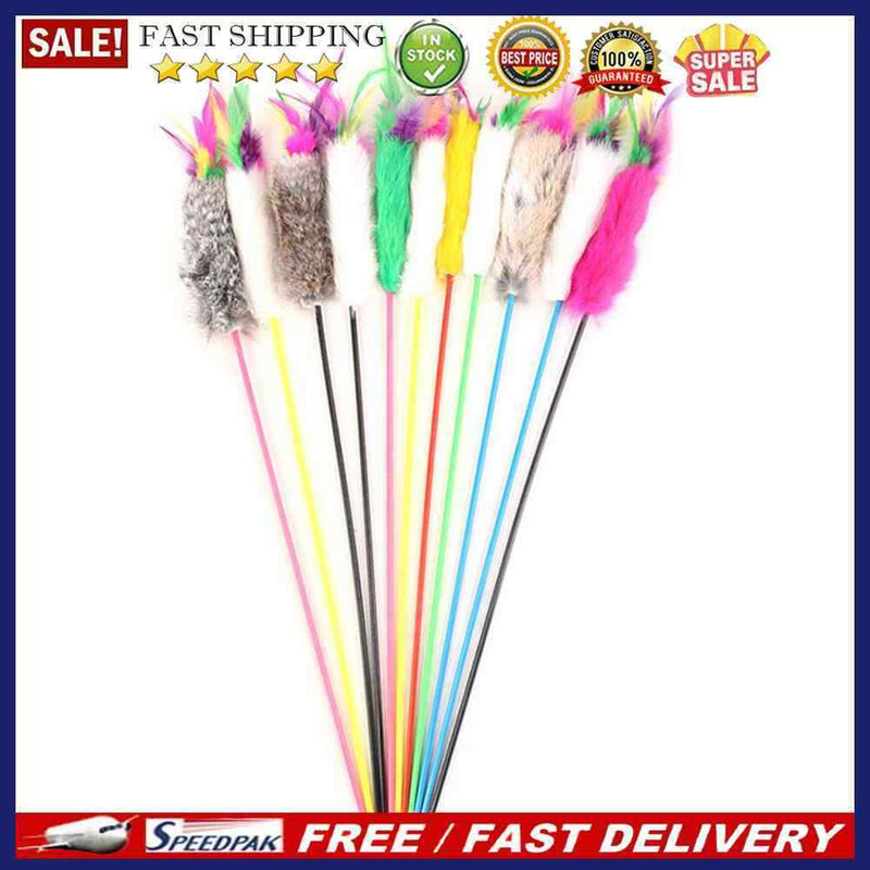 Feather Toys Kitten Funny Rod Wand Toys Cat Interactive Stick Pet Supplies