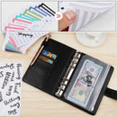 Bill Planner Leather PU Labels Budget Binder A6 Binder Cover Pockets Cash