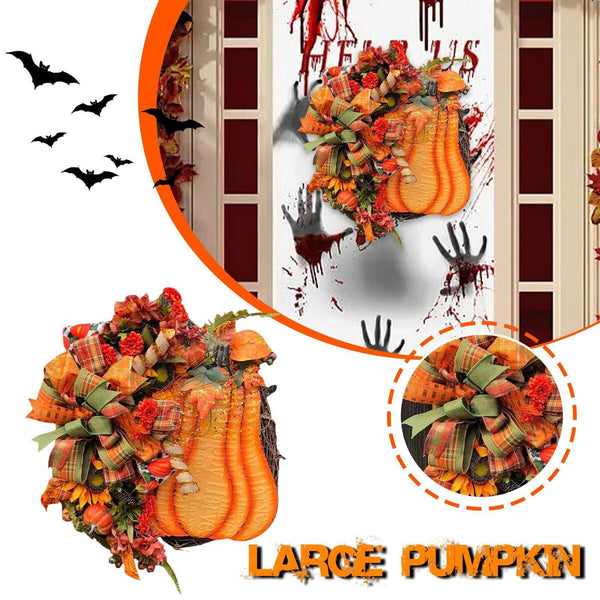 Herbstkranz Türkranz für Haustür Kürbisse Blatt Halloween Dekor Geschenk.