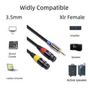 3.5mm to 2RCA Cable Smartphone Amplifier AUX Cable for Phones Tablet (1m) Newly
