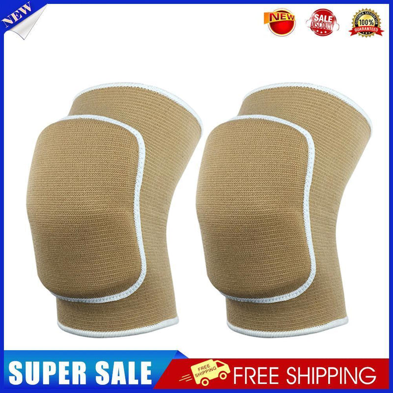 2pcs Warm Knee Support Kneepad Breathable Basketball Knee Pad Strap (Camel)