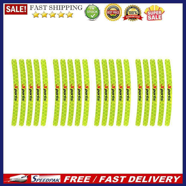 20pcs Wheel Hub Stickers Reflective Tire Rim Tape Strips for Bike Motorcycl