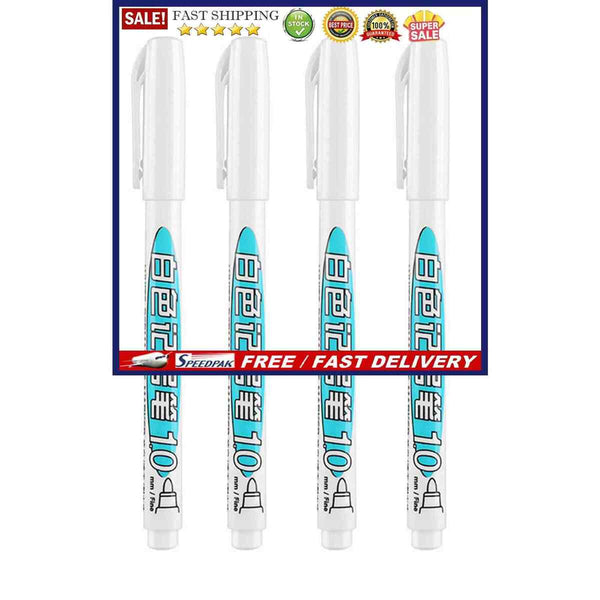 White Paint Pens 4 Pack 1/2mm Tip for Wood Rock Plastic Leather Glass Stone Art