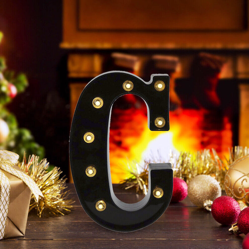 Letters LED Night Lights Alphabet Symbol Sign Lamp Home Wedding Decor (C) Newly