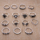 Fashion Women Star Boho Rings Set Moon Hand Accessories Midi Finger Jewelry