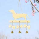 Wooden Dachshund Wind Chime Bells DIY Pendant Balcony Outdoor Yard Home Decor
