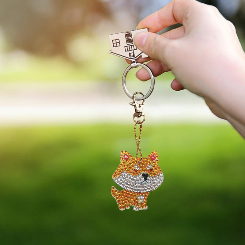 4pcs DIY Special Shape Full Drill Woman Girl Jewelry Keyring Christmas Gift