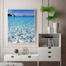 Paint By Numbers DIY Clear Beach Painted on Canvas Oil Picture Craft Wall Decor