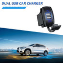 F1 3.1A Dual USB Car Charger Socket for 12-24V Car Boat Motorcycle (Blue) Newly