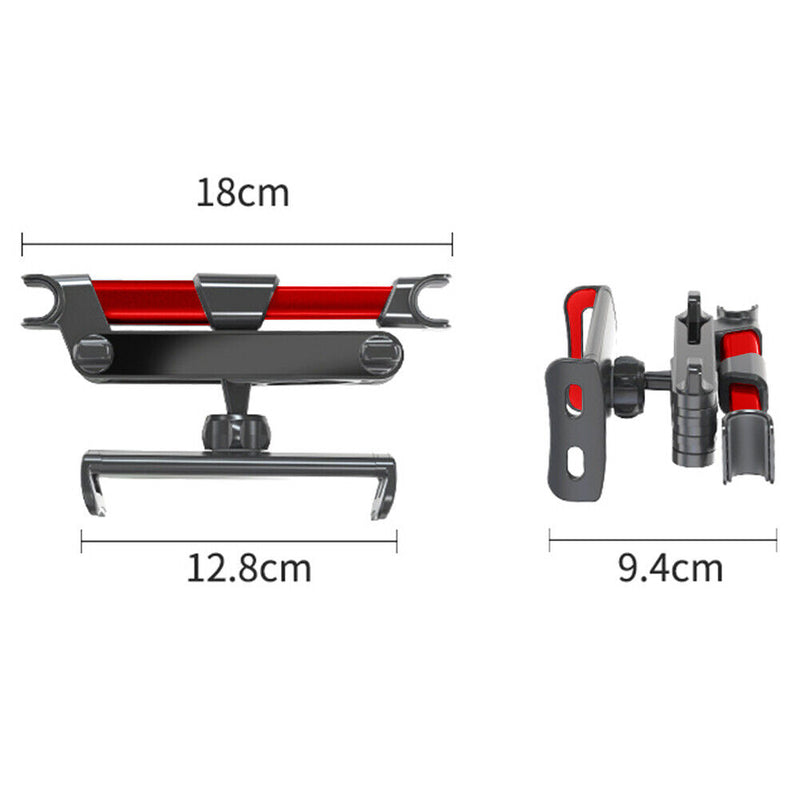 Stretch Car Headrest Phone Holder 360 Rotation Back Seat Bracket (Red)  Newly