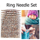 12 Pairs Leopard Circular Ring Knitting Needles Detachable Set Hook Yarns Kit