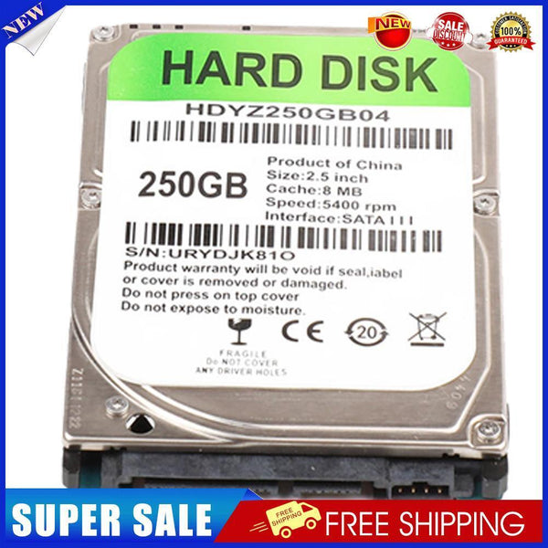 250GB Internal HDD 2.5 inch SATA III 5400RPM Hard Drive for Laptop Computer