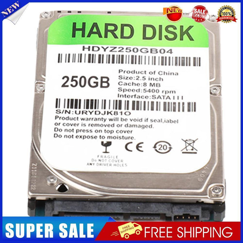 250GB Internal HDD 2.5 inch SATA III 5400RPM Hard Drive for Laptop Computer