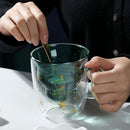 Transparent Glass Christmas Tree With Cover Water Bottle Milk Cup Creative Mug