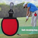 Portable Golf Ball Wiping Bag Neoprene Durable Golf Protector Cover (Red)