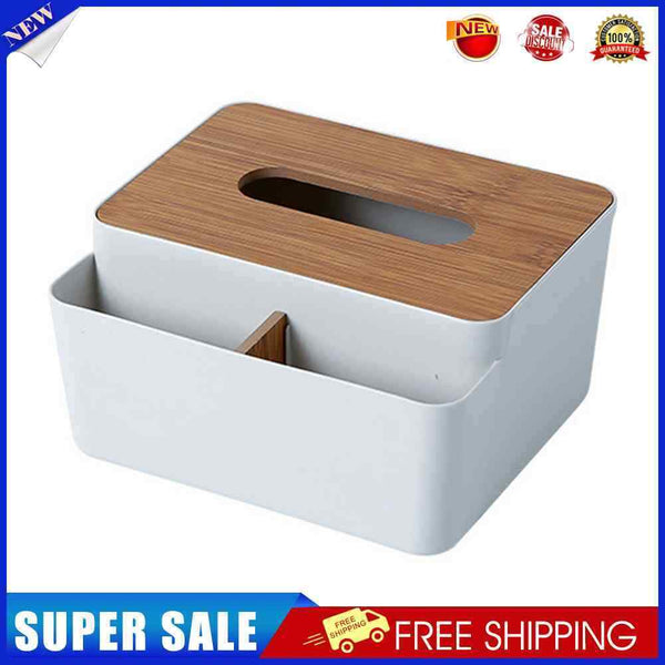 #A Tissue Box Wood Cover Napkin Holder Dispenser Home Desktop Paper Towel Storag