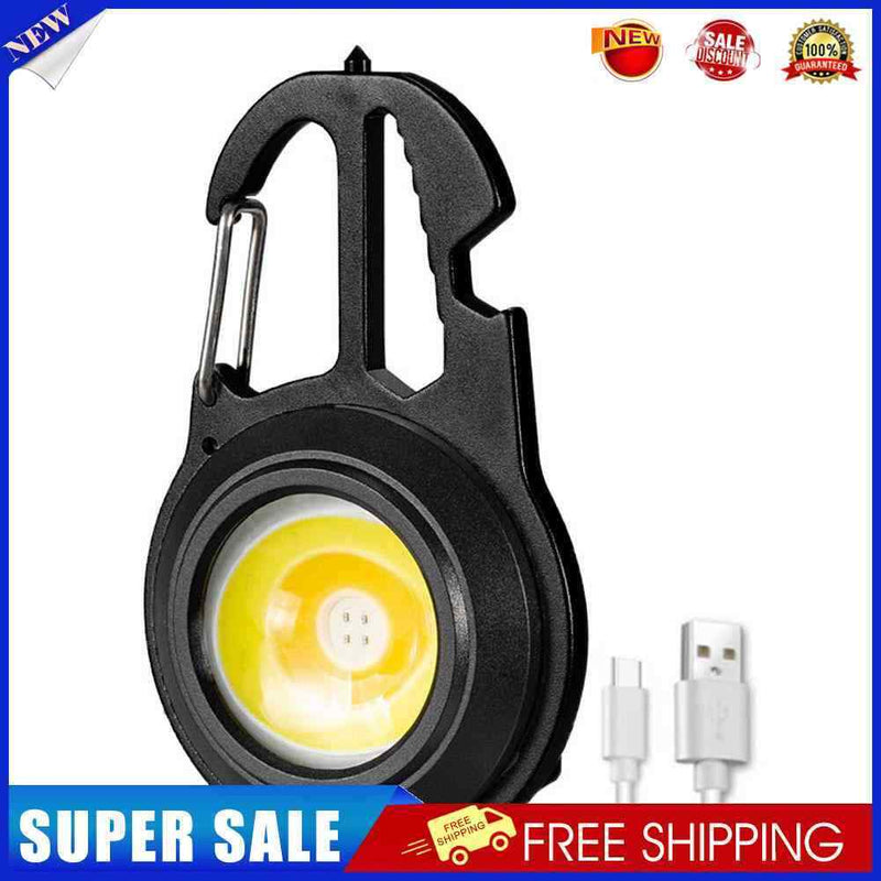 Mini Keychain Light Portable Bottle Opener COB Flashlight Screwdriver (A)