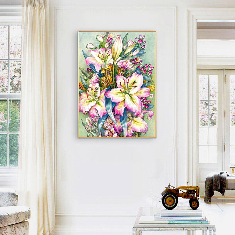 Drawing Paintwork Flower Bush Home Living Room Decoration 40x50cm Without Fra