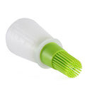 Silicone Oil Bottle with BBQ Grill Oil Brush Baking Kitchen Tools (Green)