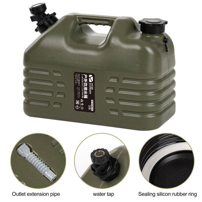 10.5L Water Carrier Bucket with Faucet Portable Outdoor Home Water Storage Tank