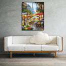 Painting By Numbers Kit DIY Street Tower Canvas Oil Wall Picture for Living R
