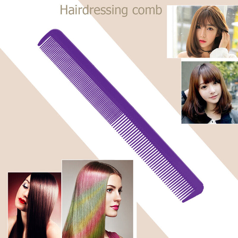 10pcs Ultra Thin Anti Static Flat Head Brush Stainless Steel Comb Styling Too