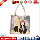 Women Linen Shoulder Lunch Bag Large Capacity Top-handle Handbags (Style 3)