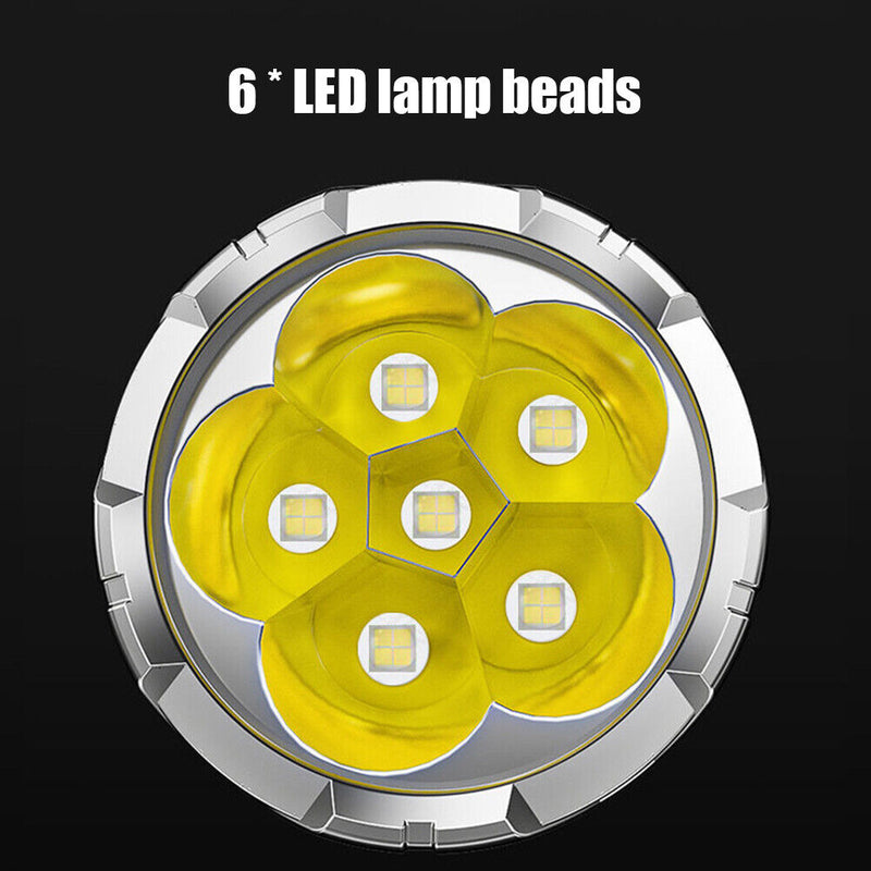 Ultra Bright Flashlight 6LED Powerful COB Side Lamp Rechargeable Torch Lights