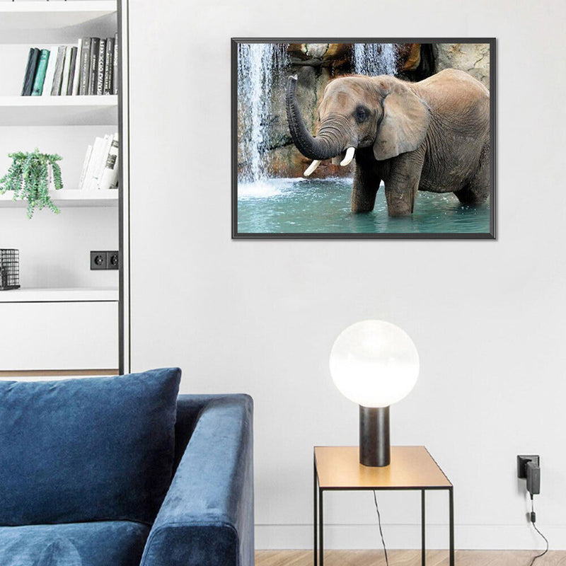 Wading Elephant Oil Paint By Numbers DIY Handpainted on Canvas Home Decorations