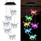 Yard Patio Wind Chime Hummingbirds Solar Chime LED Crystal Dog Discolored