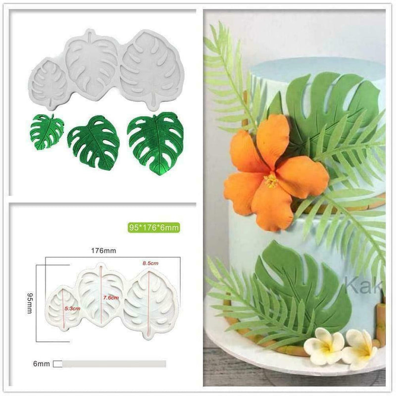 Tropical Leaf Palm Silicone Fondant Sugarcraft Mould Baking Mold AU HOT Q1D6