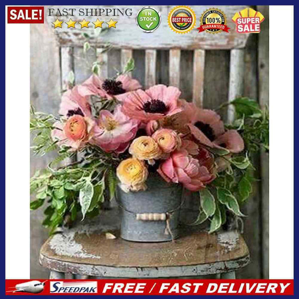 5D Flowers Vase Kit Full Square Drill Rhinestone DIY Diamond Painting Ornamen