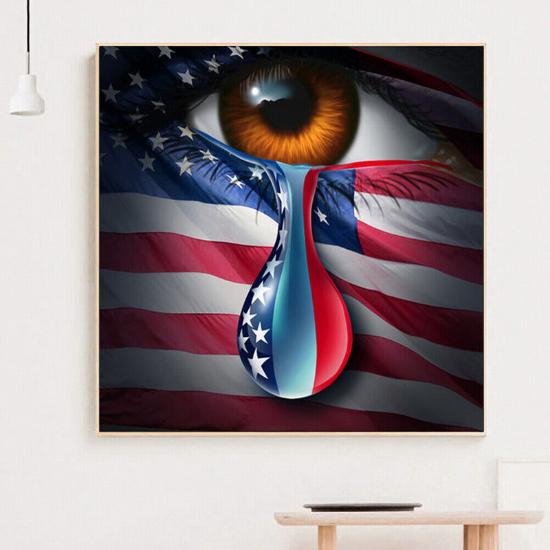5D DIY round diamond tearful eyes rhinestone picture B1777