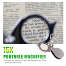 Portable 15X Folding Key Ring Magnifier Key Chain Magnifying Glass Loupe Newly