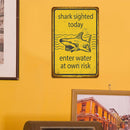 Warning Slogan Plate Metal Tin Plaque for Beach Seaside Waters Notice Sign