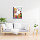 14CT Partial Stamped Embroidery Happy Painting Canvas Chinese Cross Stitch Set