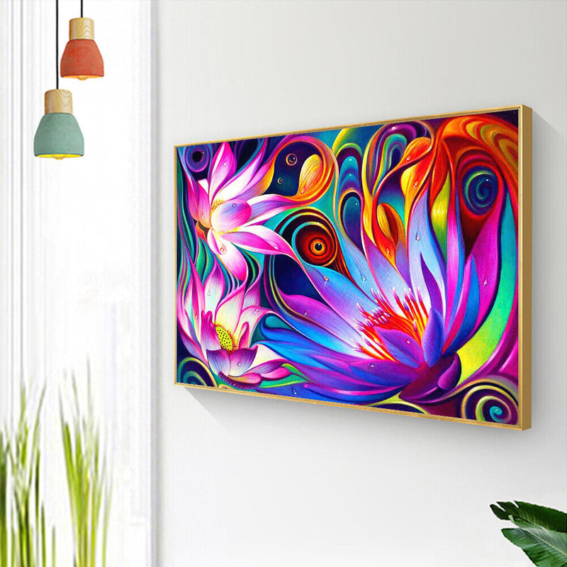 Oil Paint By Numbers Lotus Coloring Picture Digital