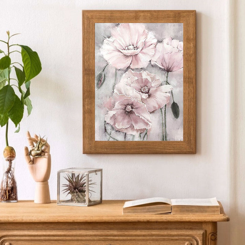 Pink Flower Oil Paint By Numbers Kits Canvas Picture Wall DIY Craft (B748)
