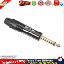 6.35mm Mono Male Plug Connector DIY Soldering Plug for Microphone (Black) Newly