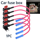 5pcs Car Mini Blade Fuse Holder Add-A-Circuit Fuse TAP Adapter with 5 Car Fuses