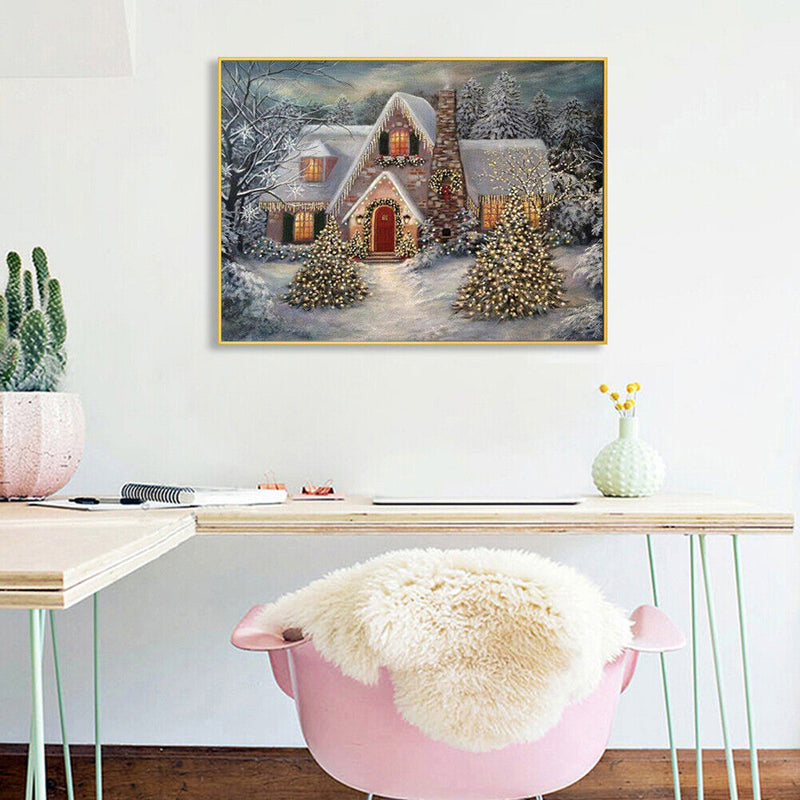 Snow House 5D Diamond Painting Rhinestone Full Square Drill for the Room End