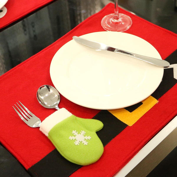 Platzdeckchen und Gabelmatten Weihnachten Santa Rentier Esstisch Tischsets.