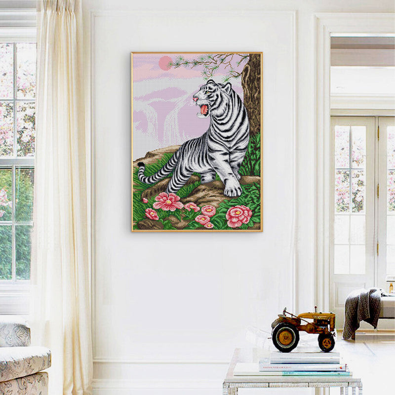 14CT Full Cross Stitch Animal Stamped DIY Embroidery Kits Handmade Cotton Cra