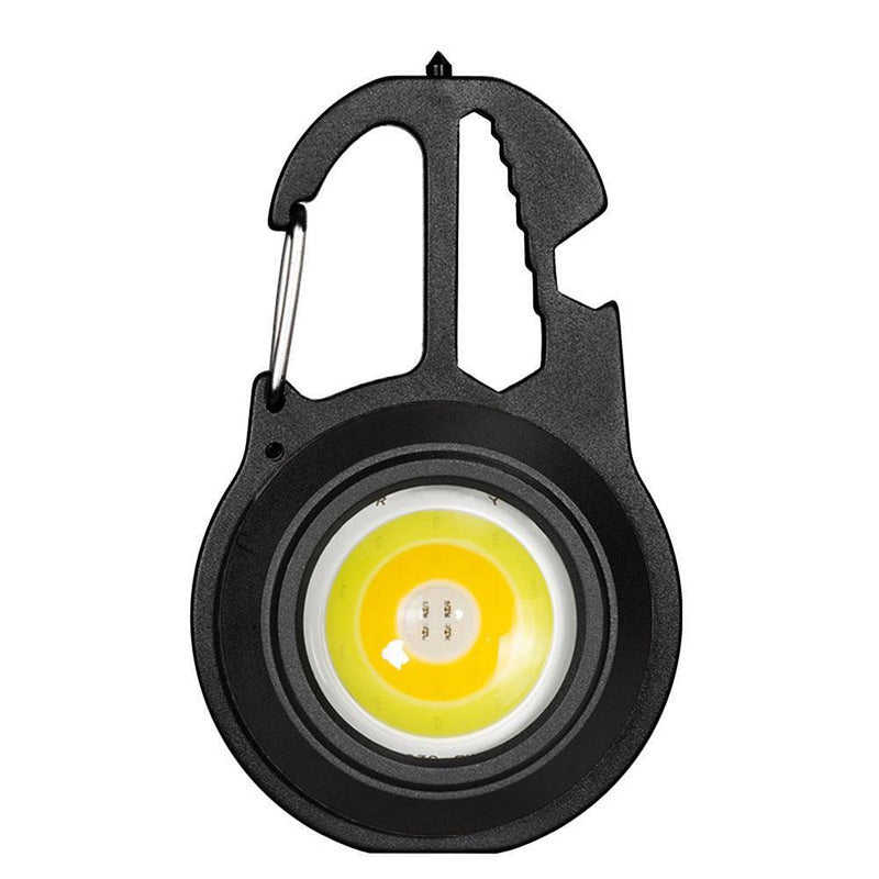 Mini Keychain Light Portable Bottle Opener COB Flashlight Screwdriver (A)