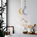 Hanging Crystal Light Catcher Metal Moon Sun Garden Wall Wind Chime (61) Newly