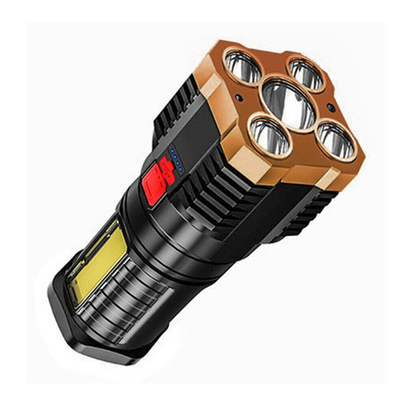 4LED Flashlight Portable USB Charging 500LM COB Flashlight Flashlight Camping Wa