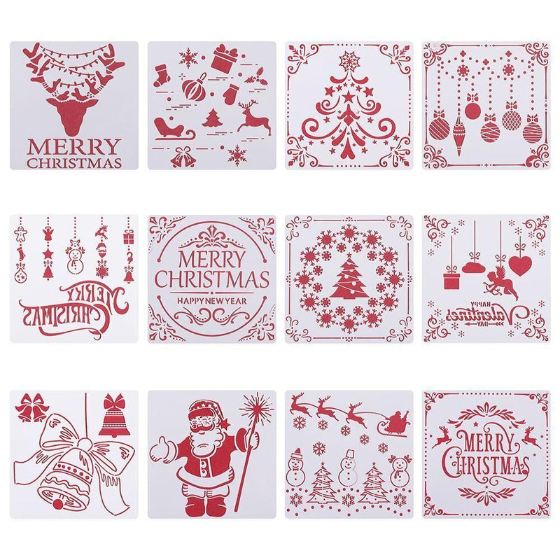 DIY Craft Scrapbooking Merry Christmas Layering Stencils Painting Template